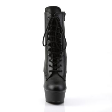 Černé matné taneční kozačky DEL1020/BPU/M | DELIGHT-1020 Pleaser - zepředu Černé matné taneční kozačky DEL1020/BPU/M | DELIGHT-1020 Pleaser - zepředu