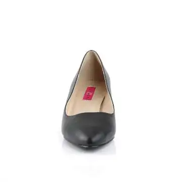 Černé matné lodičky na nízkém podpatku FAB420/BPU | FAB-420W Pleaser Pink Label - zepředu