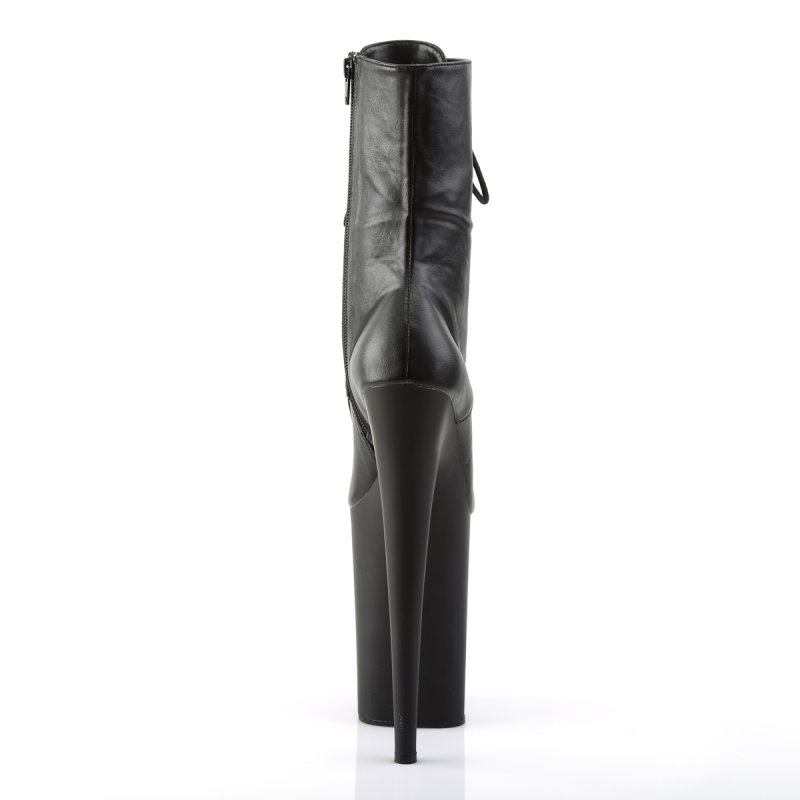 Černé matné sexy kozačky INF1020/BPU/M | INFINITY-1020 Pleaser - zezadu