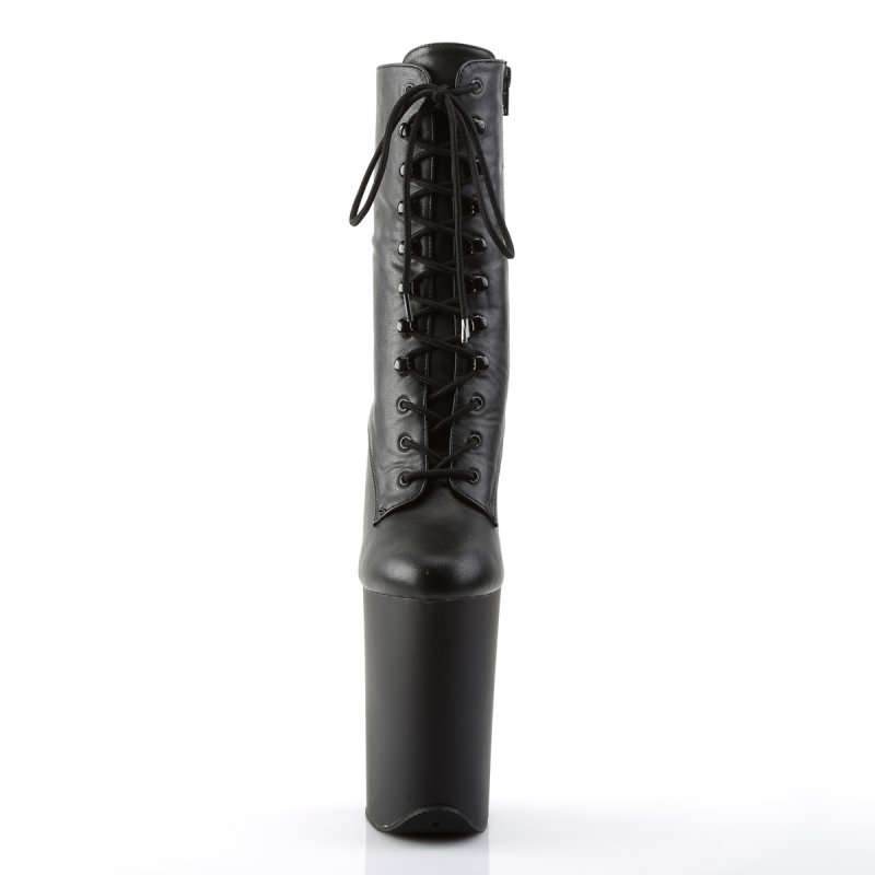Černé matné sexy kozačky INF1020/BPU/M | INFINITY-1020 Pleaser - zepředu