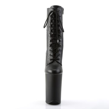Černé matné sexy kozačky INF1020/BPU/M | INFINITY-1020 Pleaser - zepředu Černé matné sexy kozačky INF1020/BPU/M | INFINITY-1020 Pleaser - zepředu