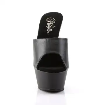 Černé matné sexy pantofle KISS201/BPU/M | KISS-201 Pleaser - zepředu