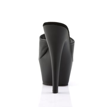 Černé matné sexy pantofle KISS201/BPU/M | KISS-201 Pleaser - zezadu