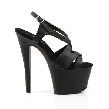 Černé matné páskové sexy sandály Pleaser SKY330/BPU/M | SKY-330 Pleaser - z vnějšku