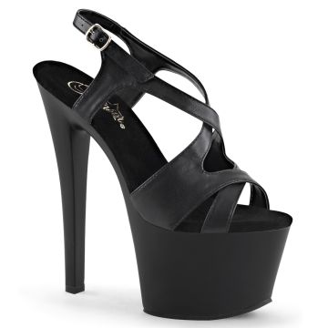 SKY-330 | Černé matné páskové sexy sandály Pleaser SKY330/BPU/M