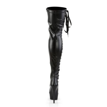 Černé matné erotické kozačky DEL3050/BPU/M | DELIGHT-3050 Pleaser - zezadu Černé matné erotické kozačky DEL3050/BPU/M | DELIGHT-3050 Pleaser - zezadu