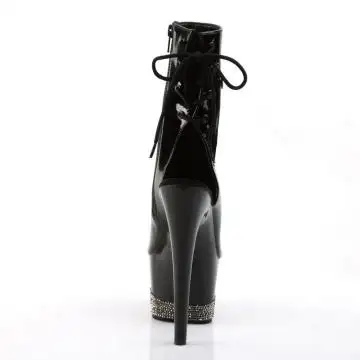 Černé lakované gogo boty ADO1018-3/B/B-PWRS Pleaser | ADORE-1018-3 Pleaser - zezadu