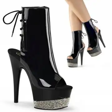 Černé lakované gogo boty ADO1018-3/B/B-PWRS Pleaser | ADORE-1018-3 Pleaser