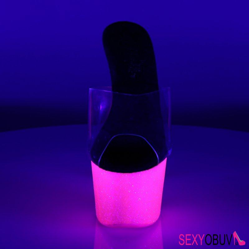ADORE-701UVG Růžové svítící sexy pantofle