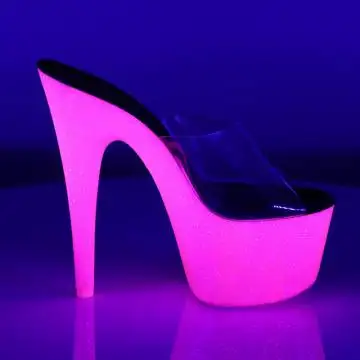 Růžové UV svítící pantofle Pleaser ADO701UVG/C/NHPG | ADORE-701UVG Pleaser - z vnějšku