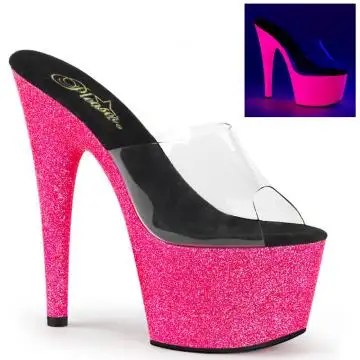 Růžové UV svítící pantofle Pleaser ADO701UVG/C/NHPG | ADORE-701UVG Pleaser