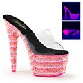BEJEWELED-701UV/C/NMCHP svítící sexy růžové pantofle