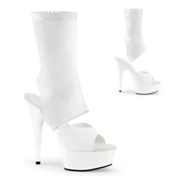 Bílé pantofle s návlekem Pleaser DEL1022/WPU/M | DELIGHT-1022 Pleaser Bílé pantofle s návlekem Pleaser DEL1022/WPU/M | DELIGHT-1022 Pleaser