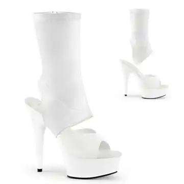 Bílé pantofle s návlekem Pleaser DEL1022/WPU/M | DELIGHT-1022 Pleaser