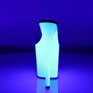 Bílé svítící pantofle FLAM801UV/C/NW Pleaser | FLAMINGO-801UV Pleaser - zezadu