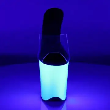 Bílé svítící pantofle FLAM801UV/C/NW Pleaser | FLAMINGO-801UV Pleaser - zepředu