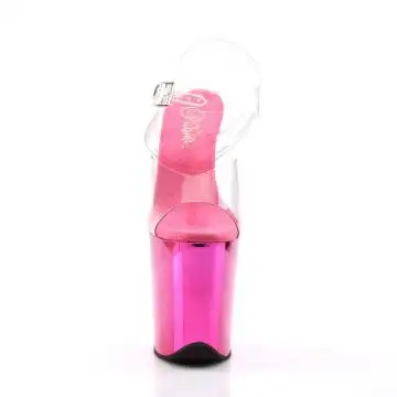 FLAM808/C/HPCH růžové sexy sandály | FLAMINGO-808 Pleaser - zepředu