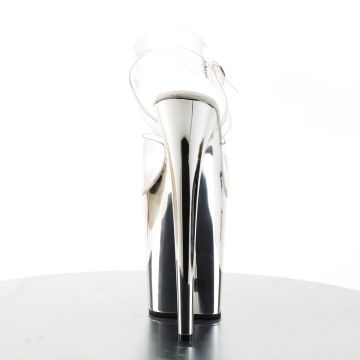 FLAM808/C/SCH stříbrné taneční sandály | FLAMINGO-808 Pleaser - zezadu