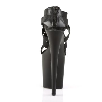 Černé páskové sexy boty na podpatku FLAM869/B/M | FLAMINGO-869 Pleaser - zezadu Černé páskové sexy boty na podpatku FLAM869/B/M | FLAMINGO-869 Pleaser - zezadu