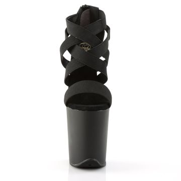 Černé páskové sexy boty na podpatku FLAM869/B/M | FLAMINGO-869 Pleaser - zepředu Černé páskové sexy boty na podpatku FLAM869/B/M | FLAMINGO-869 Pleaser - zepředu