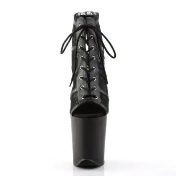 Černé sandály s krajkou na extra podpatku FLAM896LC/BM/M | FLAMINGO-896LC Pleaser - zepředu