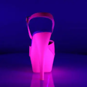 Růžové svítící sexy boty KISS209UV/NHPNK/M | KISS-209UV Pleaser - zezadu