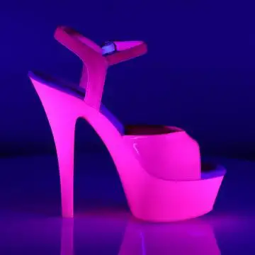 Růžové svítící sexy boty KISS209UV/NHPNK/M | KISS-209UV Pleaser - z vnějšku