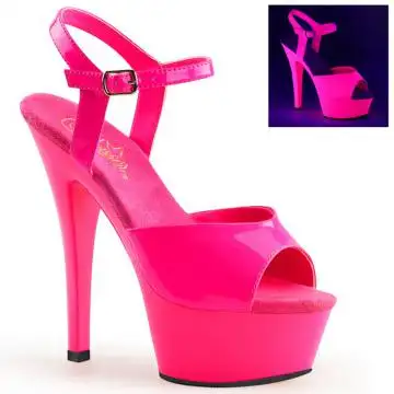 Růžové svítící sexy boty KISS209UV/NHPNK/M | KISS-209UV Pleaser