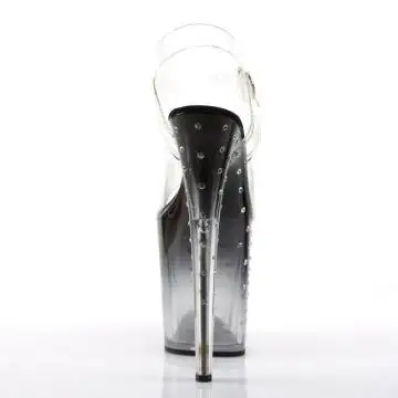Sexy sandály s ozdobnými kamínky Pleaser STDUS808T/C/B-C | STARDUST-808T Pleaser - zezadu