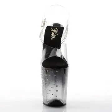 Sexy sandály s ozdobnými kamínky Pleaser STDUS808T/C/B-C | STARDUST-808T Pleaser - zepředu