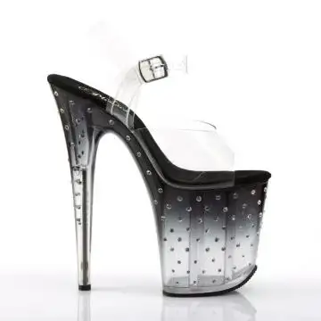Sexy sandály s ozdobnými kamínky Pleaser STDUS808T/C/B-C | STARDUST-808T Pleaser - z vnějšku