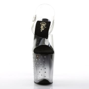 Sexy sandály s ozdobnými kamínky Pleaser STDUS808T/C/B-C | STARDUST-808T - zepředu