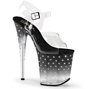 STARDUST-808T | Sexy sandály s ozdobnými kamínky Pleaser STDUS808T/C/B-C
