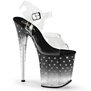 STARDUST-808T | /C/B-C Sexy černé boty na extra vysokém podpatku Pleaser