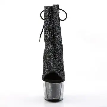 Černé luxusní go-go boty s třpytkami ADO1018G/B/M | ADORE-1018G Pleaser - zepředu