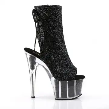 Černé luxusní go-go boty s třpytkami ADO1018G/B/M | ADORE-1018G Pleaser - z vnějšku