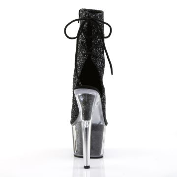 Černé luxusní go-go boty s třpytkami ADO1018G/B/M | ADORE-1018G Pleaser - zezadu