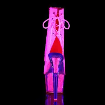Růžové svítící go-go boty s třpytkami ADO1018G/NPNK/M | ADORE-1018G Pleaser - zezadu