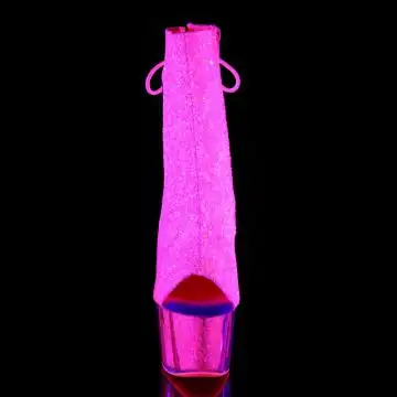 Růžové svítící go-go boty s třpytkami ADO1018G/NPNK/M | ADORE-1018G Pleaser - zepředu