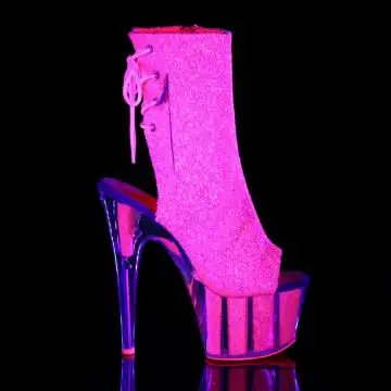 Růžové svítící go-go boty s třpytkami ADO1018G/NPNK/M | ADORE-1018G Pleaser - z vnějšku