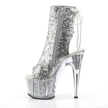 Stříbrné luxusní go-go boty s třpytkami ADO1018G/S/M | ADORE-1018G Pleaser - z vnitřku
