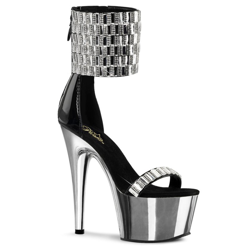 ADORE-789RS Luxusní stříbrné sexy sandály
