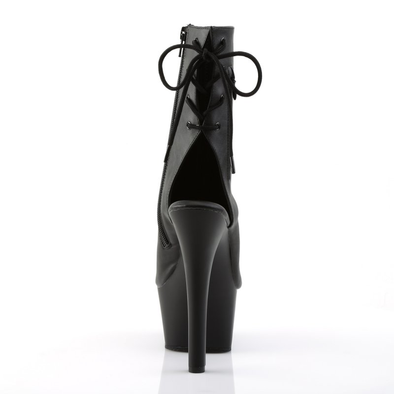 Černé matné go-go kozačky Pleaser ASP1018/BPU/M | ASPIRE-1018 Pleaser - zezadu