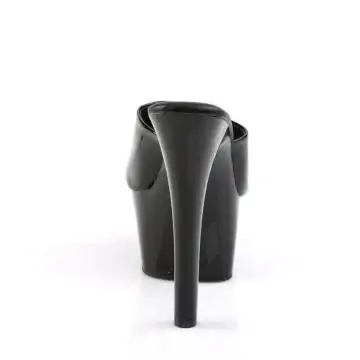 Černé go-go pantofle na vysokém podpatku ASP601/B/M | ASPIRE-601 Pleaser - zezadu