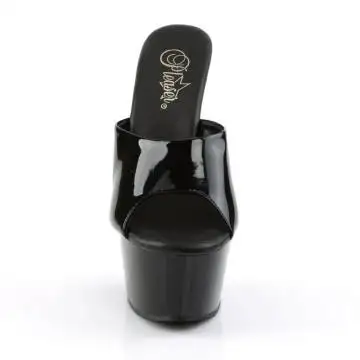 Černé go-go pantofle na vysokém podpatku ASP601/B/M | ASPIRE-601 Pleaser - zepředu