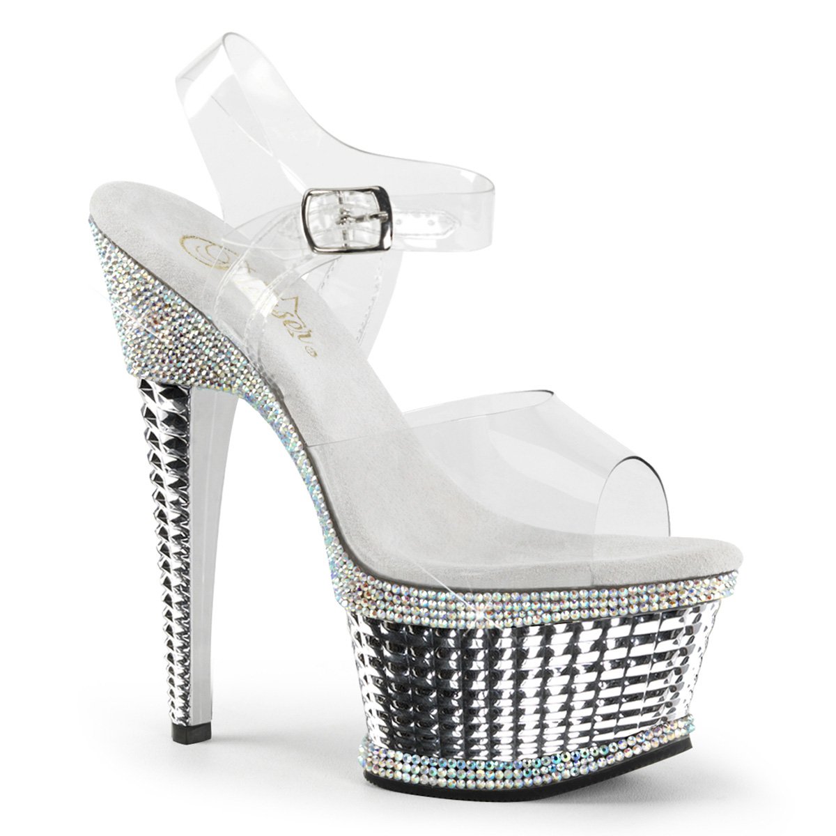 ILLUSION-658RS Luxusní stříbrné sexy boty