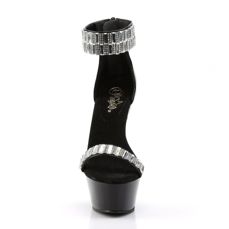 KISS269RS/B/M černé luxusní sandály | KISS-269RS Pleaser - zepředu