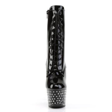 Černé luxusní kozačky Pleaser STDUS1020-7/B/M s kamínky | STARDUST-1020-7 Pleaser - zepředu Černé luxusní kozačky Pleaser STDUS1020-7/B/M s kamínky | STARDUST-1020-7 Pleaser - zepředu