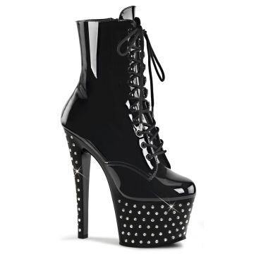 Černé luxusní kozačky Pleaser STDUS1020-7/B/M s kamínky | STARDUST-1020-7 Pleaser Černé luxusní kozačky Pleaser STDUS1020-7/B/M s kamínky | STARDUST-1020-7 Pleaser