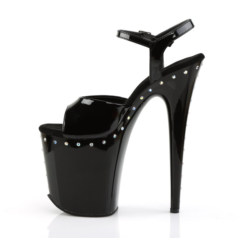 FLAMINGO-809ABLS/B/M černé sexy sandály | FLAMINGO-809ABLS Pleaser - z vnitřku